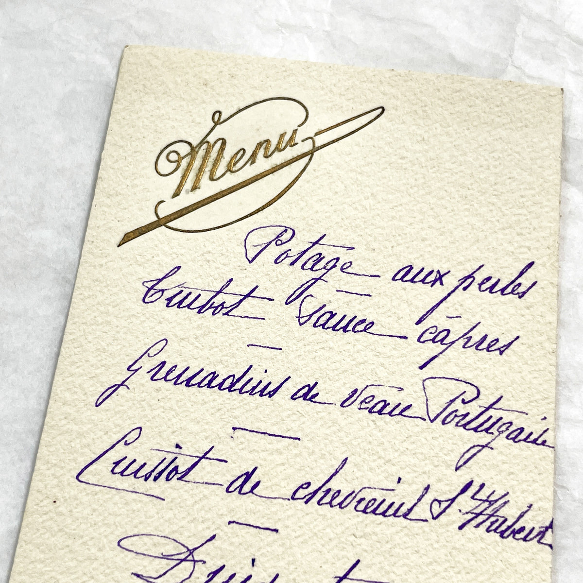 1910s - Antique French Dinner Menu 1911 - Vintage Hand-Written Culinary History - Gourmet Meal Card - Historic Gastronomy Ephemera - Elegant