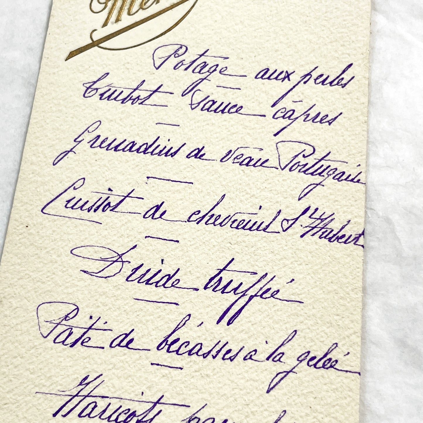 1910s - Antique French Dinner Menu 1911 - Vintage Hand-Written Culinary History - Gourmet Meal Card - Historic Gastronomy Ephemera - Elegant