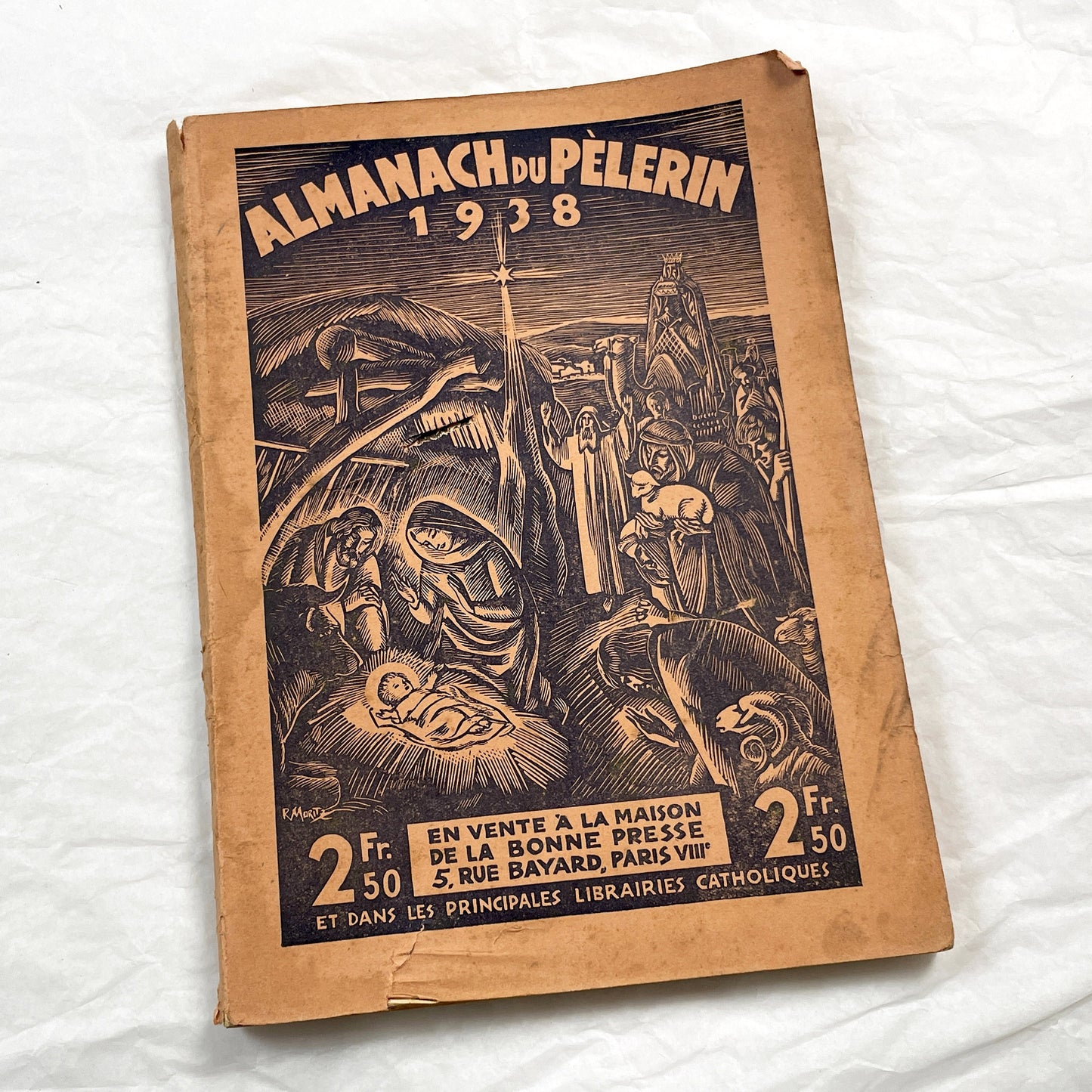 1930s - Vintage French Almanac 1938 - Illustrated Catholic Historical Annual - Paris Bonne Presse Religious Chronicle Pre-WWII Era