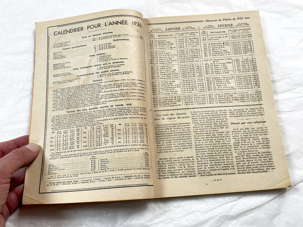 1930s - Vintage French Religious Almanac - Catholic Almanac - Illustrated Annual Book - Maison de la Bonne Presse - Historical - Collectible