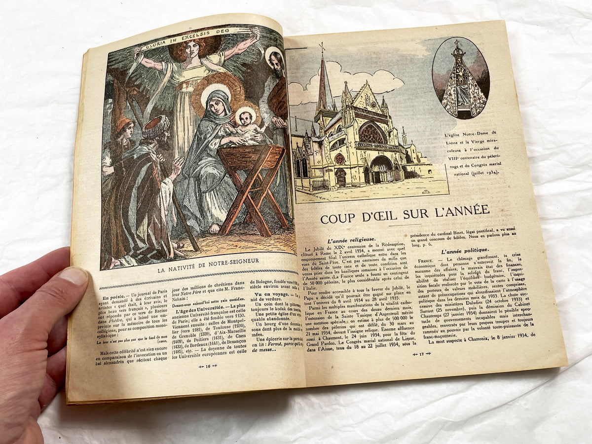 1930s - Vintage French Religious Almanac - Catholic Almanac - Illustrated Annual Book - Maison de la Bonne Presse - Historical - Collectible