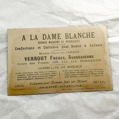 Late 19th - Antique French Advertising Trade Cards - Pair of Chromolithographs - Children Themes - Bordeaux Store Ephemera - Bognard Paris