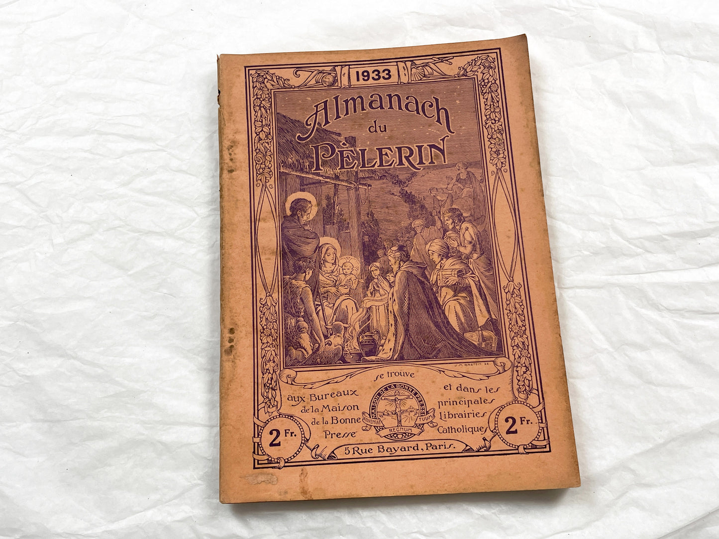 1930s - Antique 1933 French Catholic Pelerin Almanac - Vintage Religious Publication - Illustrated Calendar - Paris Good Press Collectible