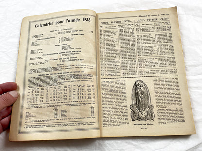 1930s - Antique 1933 French Catholic Pelerin Almanac - Vintage Religious Publication - Illustrated Calendar - Paris Good Press Collectible