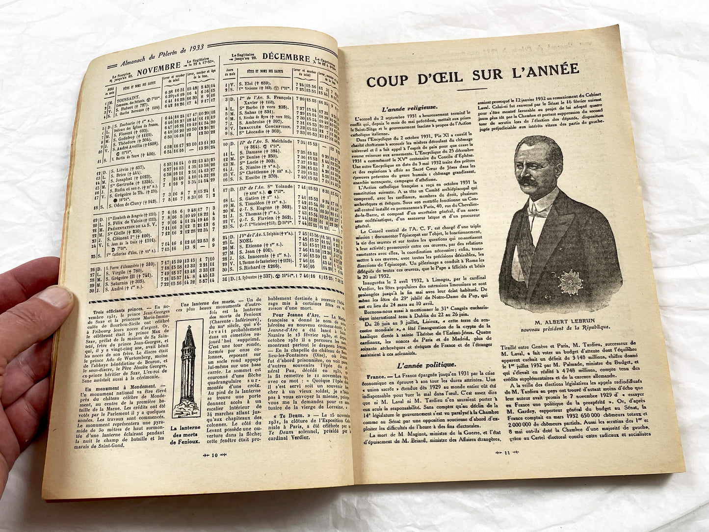 1930s - Antique 1933 French Catholic Pelerin Almanac - Vintage Religious Publication - Illustrated Calendar - Paris Good Press Collectible