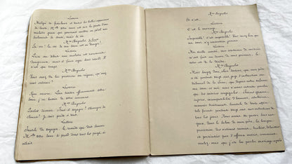 Late 19th - Antique French Play Script Manuscript - Vintage Handwritten Theatre Drama - Historic Literary Text from Late 19th Century