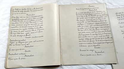 Late 19th - 35 pages French Theatrical Play Manuscript - Original Handwritten Drama Script - Historical Theatre Piece -  Literary Artefact