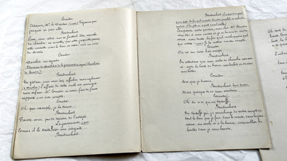 Late 19th - 35 pages French Theatrical Play Manuscript - Original Handwritten Drama Script - Historical Theatre Piece -  Literary Artefact
