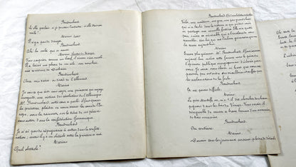 Late 19th - 35 pages French Theatrical Play Manuscript - Original Handwritten Drama Script - Historical Theatre Piece -  Literary Artefact