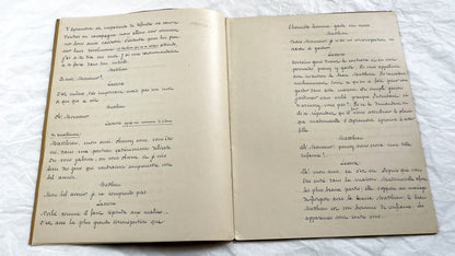 Late 19th - Vintage 31 pages French Play Manuscript - Original Handwritten Theatrical Script - Antique Performing Arts Document