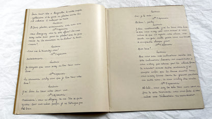 Late 19th - Vintage 31 pages French Play Manuscript - Original Handwritten Theatrical Script - Antique Performing Arts Document