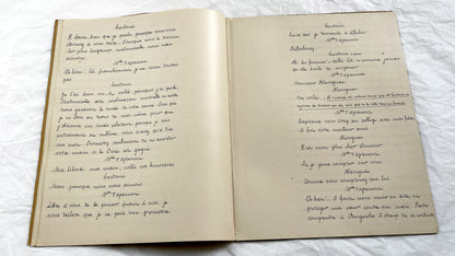 Late 19th - Vintage 31 pages French Play Manuscript - Original Handwritten Theatrical Script - Antique Performing Arts Document