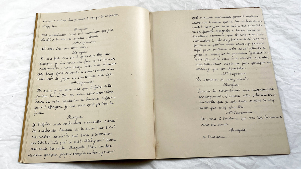 Late 19th - Vintage 31 pages French Play Manuscript - Original Handwritten Theatrical Script - Antique Performing Arts Document