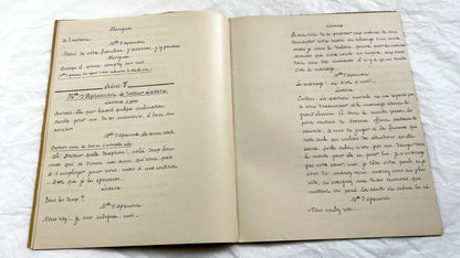 Late 19th - Vintage 31 pages French Play Manuscript - Original Handwritten Theatrical Script - Antique Performing Arts Document