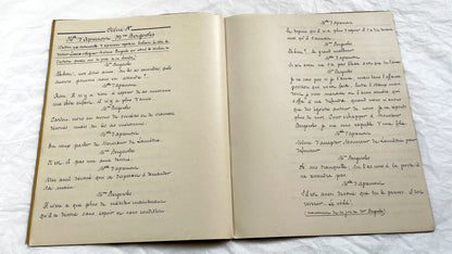 Late 19th - Vintage 31 pages French Play Manuscript - Original Handwritten Theatrical Script - Antique Performing Arts Document