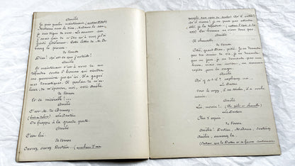 Late 19th - French 18 pages Play Manuscript - Original Handwritten Theatrical Script - Dramatic French Play Script - Archival Document