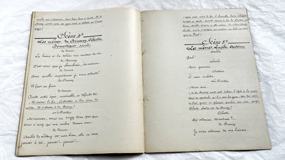 Late 19th - French 18 pages Play Manuscript - Original Handwritten Theatrical Script - Dramatic French Play Script - Archival Document