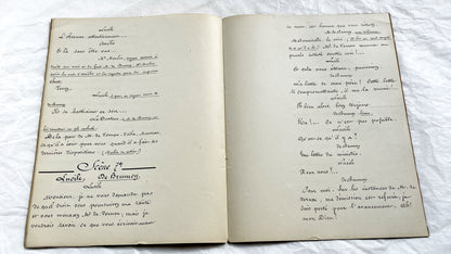 Late 19th - French 18 pages Play Manuscript - Original Handwritten Theatrical Script - Dramatic French Play Script - Archival Document