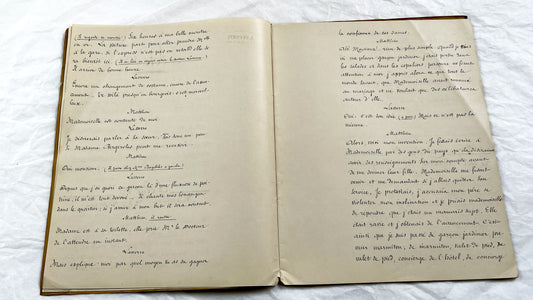 Late 19th - 33 pages Handwritten French Theatrical Play Script - Vintage Drama Manuscript - Literary Document - Paris Publisher