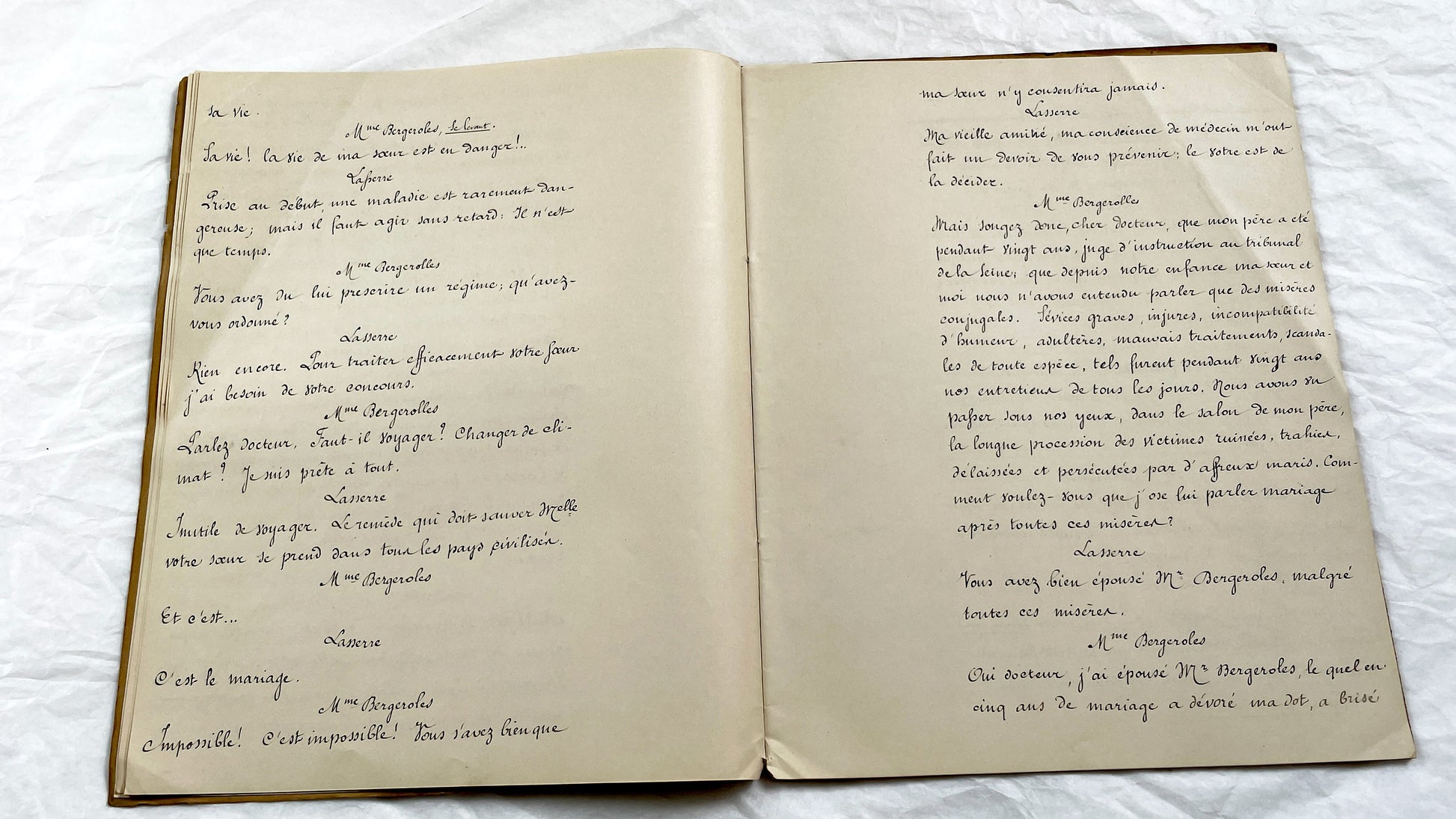 Late 19th - 33 pages Handwritten French Theatrical Play Script - Vintage Drama Manuscript - Literary Document - Paris Publisher