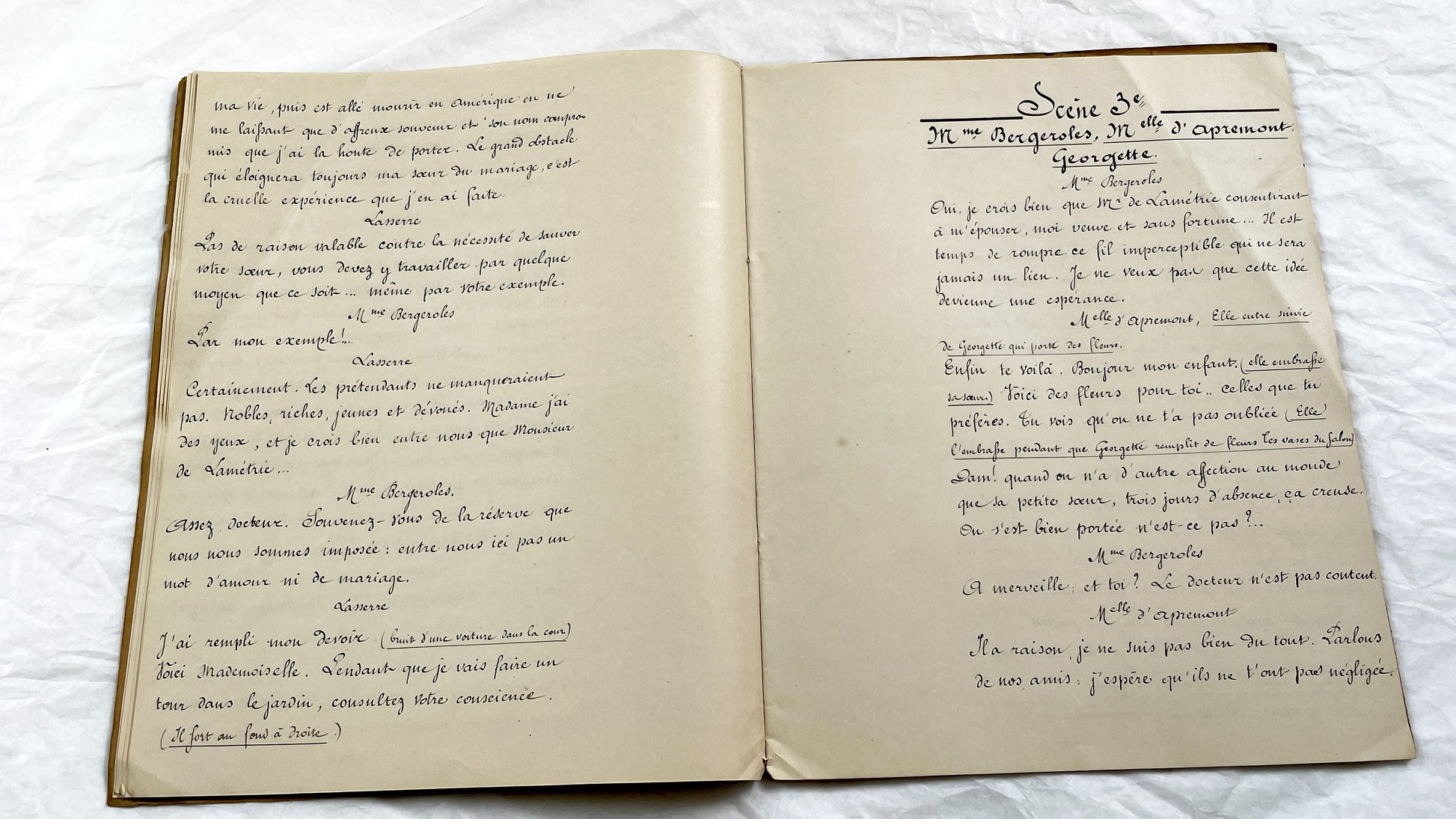 Late 19th - 33 pages Handwritten French Theatrical Play Script - Vintage Drama Manuscript - Literary Document - Paris Publisher