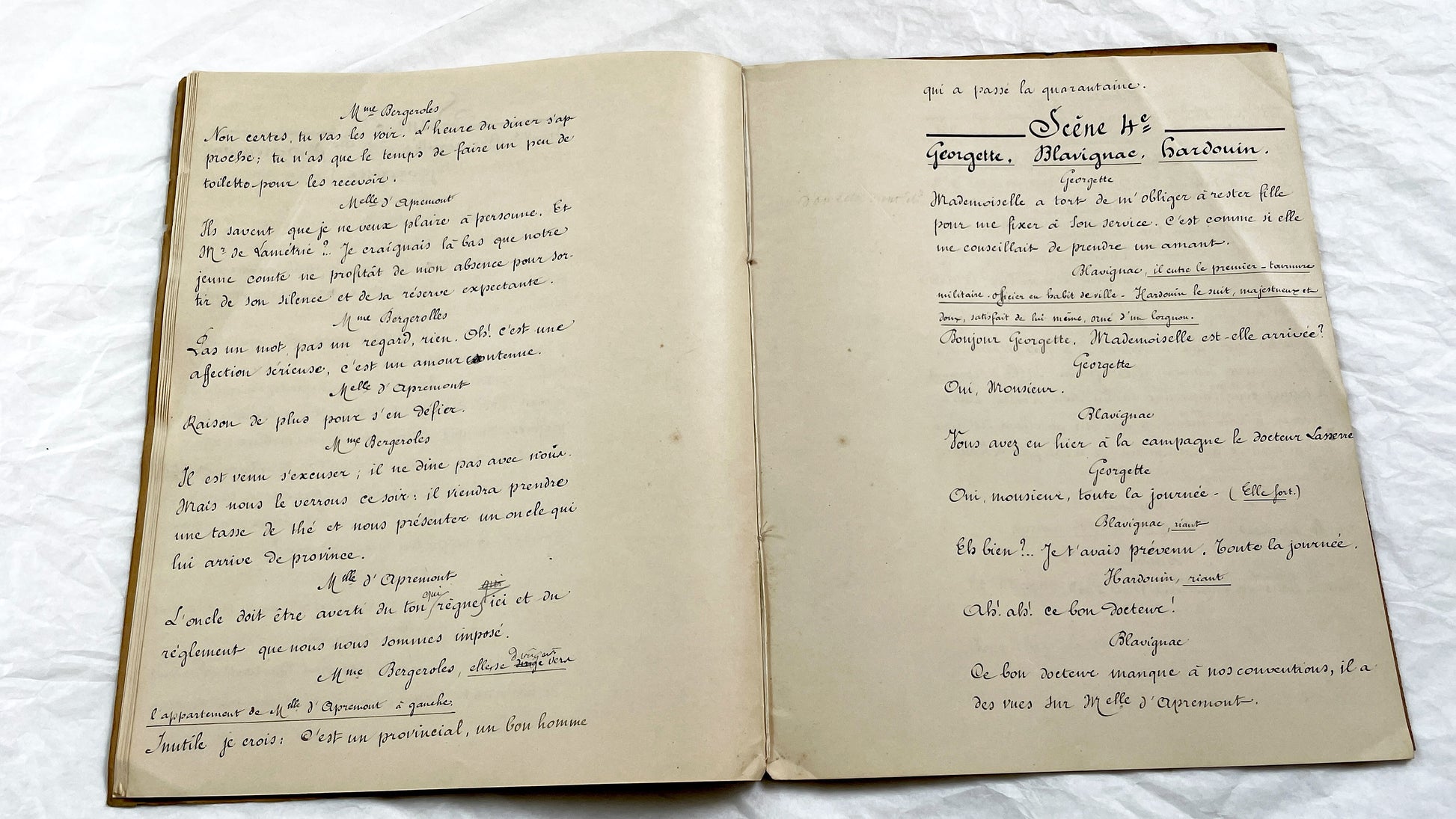 Late 19th - 33 pages Handwritten French Theatrical Play Script - Vintage Drama Manuscript - Literary Document - Paris Publisher