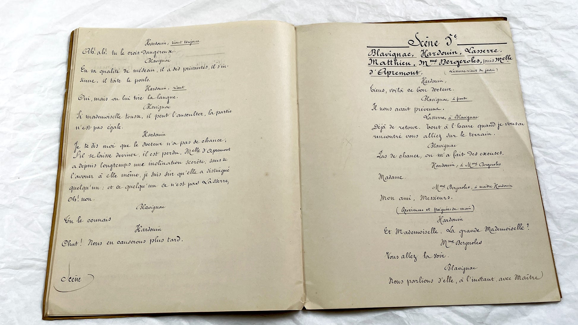 Late 19th - 33 pages Handwritten French Theatrical Play Script - Vintage Drama Manuscript - Literary Document - Paris Publisher