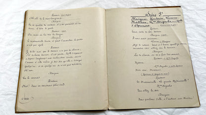 Late 19th - 33 pages Handwritten French Theatrical Play Script - Vintage Drama Manuscript - Literary Document - Paris Publisher