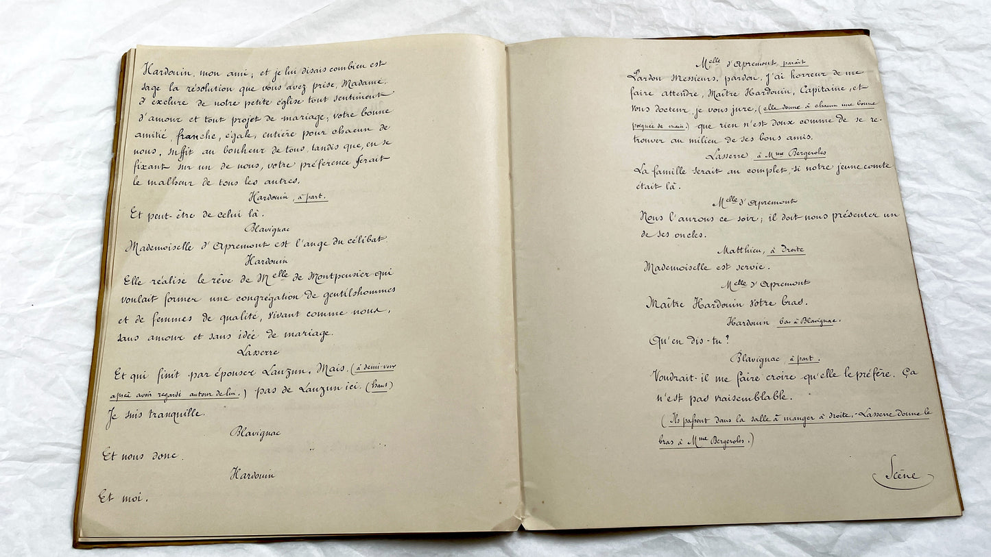 Late 19th - 33 pages Handwritten French Theatrical Play Script - Vintage Drama Manuscript - Literary Document - Paris Publisher