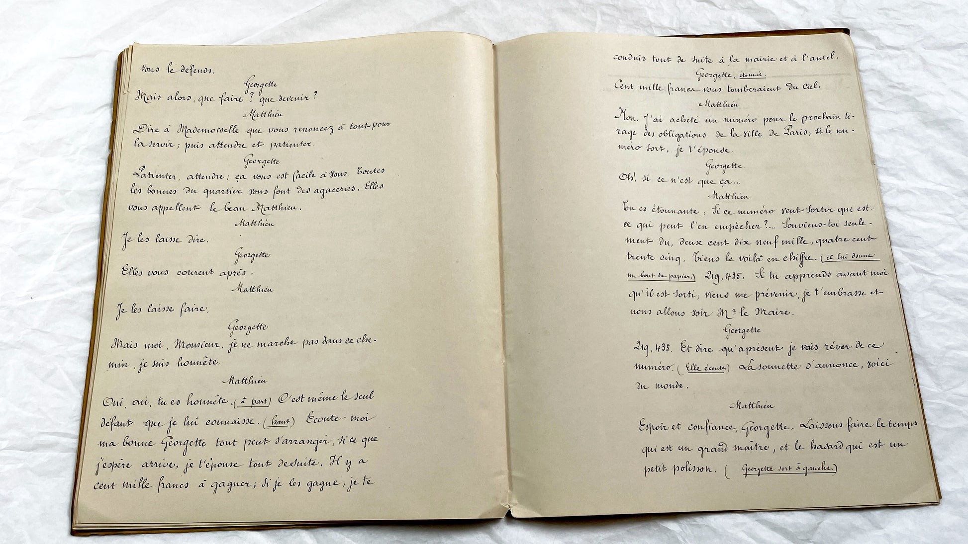 Late 19th - 33 pages Handwritten French Theatrical Play Script - Vintage Drama Manuscript - Literary Document - Paris Publisher