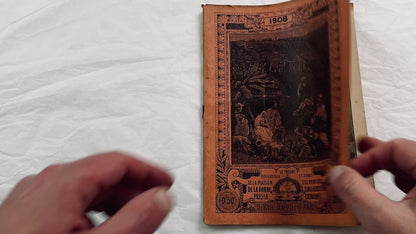 1900s - Antique 1908 French Almanac Du Pelerin - Illustrated Catholic Annual Publication - Historical Engravings & Calendar