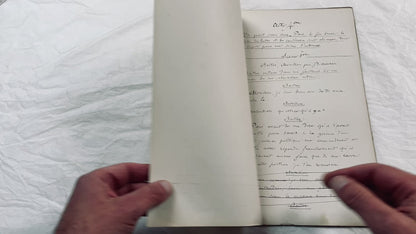 Late 19th - 24-Page French handwritten theater manuscript – Original play with dialogues and author revisionst - Vintage Handwritten Theatre