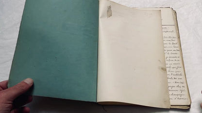 Late 19th - 150 Pages Original French Play Manuscript - L'Amie de Pension - Hand-Copied Theatrical Script - Historic Comedy in Prose
