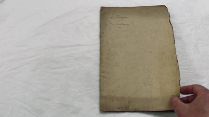 Mid 19th – 26-page literary draft with dialogues and author revisions - French handwritten theater manuscript – Antique Handwritten Draft