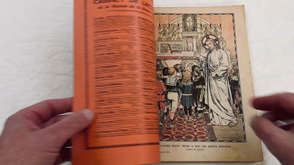 1910s - Vintage Catholic French Almanac 1912 - Beautifully Illustrated Religious Annual Book - Antique Christian Morality Tales