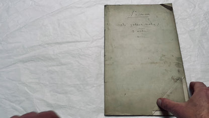 Late 19th - 32-Page French handwritten theater manuscript – Original play with dialogues and author revisionst - Vintage Handwritten Theatre